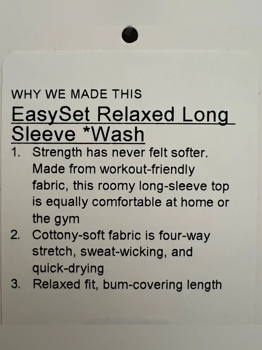 Lululemon EasySet Relaxed Long Sleeve in Dilute Wash Twig (Size 6)